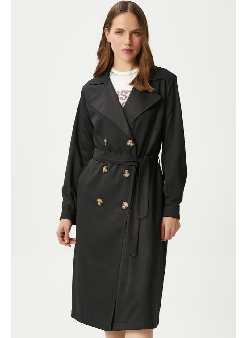 Ritnice Women's Light Seasonal Black Trench Coat - Image 1